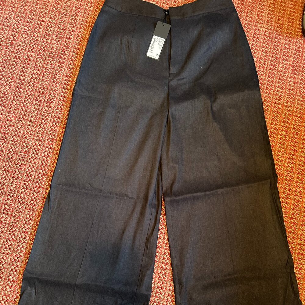 GIANNI BINI Black Point Lucie Linen Wide Leg Pants - NWT